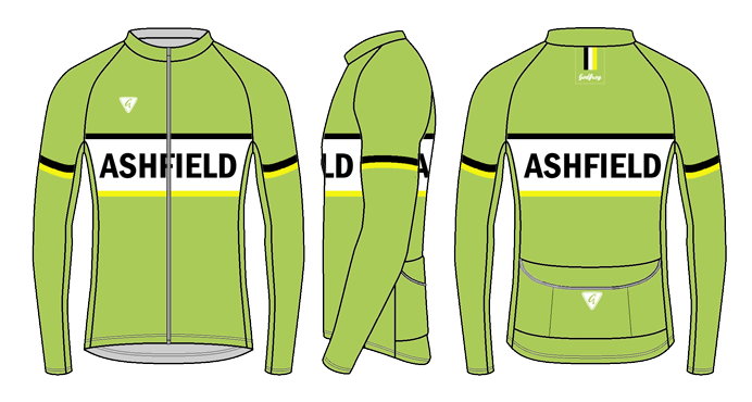 Green - Custom L/S Full-zip Cycling Jacket (mesh lining)