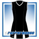 Godet Black/White Sleeveless Netball Dress