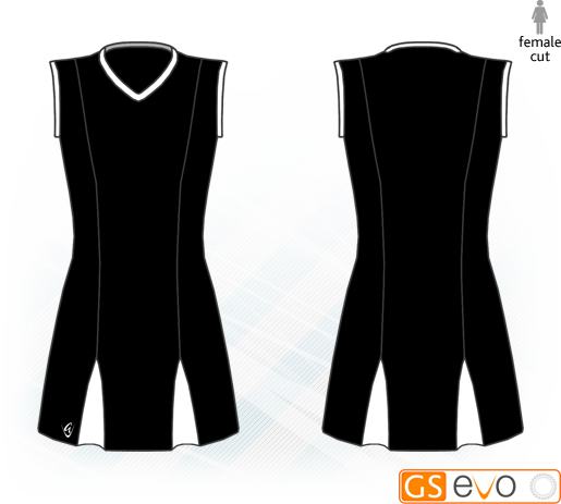 Godet Black/White Sleeveless Netball Dress