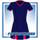 Godet Navy/Cerise Short Sleeve Netball Dress