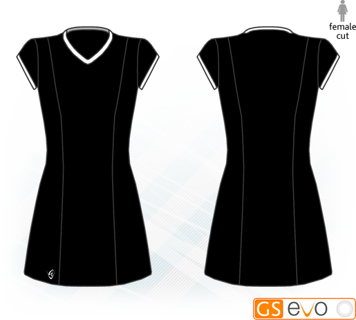 Venus Black/White Cap Sleeve Netball Dress