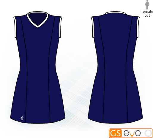 Venus Navy/White Sleeveless Netball Dress