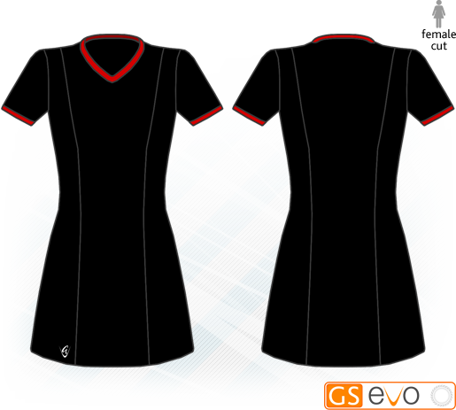 Venus Black/Red Short Sleeve Netball Dress