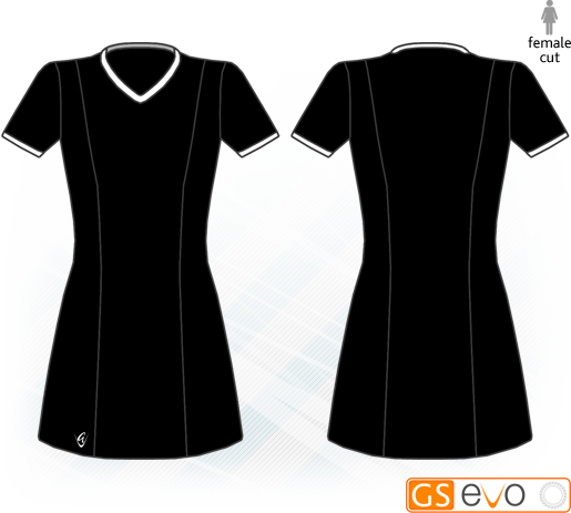 Venus Black/White Short Sleeve Netball Dress