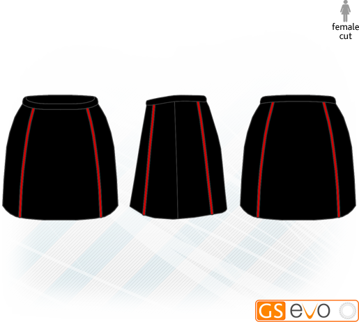 A-Line Black/Red Netball Skirt