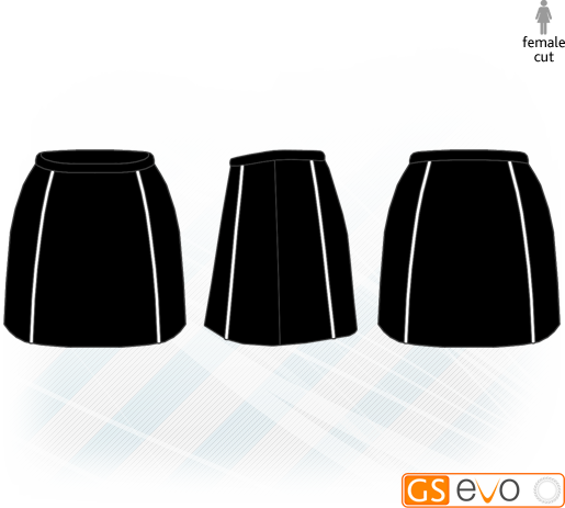 A-Line Black/White Netball Skirt