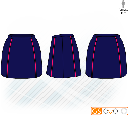 A-Line Navy/Cerise Netball Skirt
