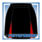 Kick Pleat Black/Red Netball Skirt