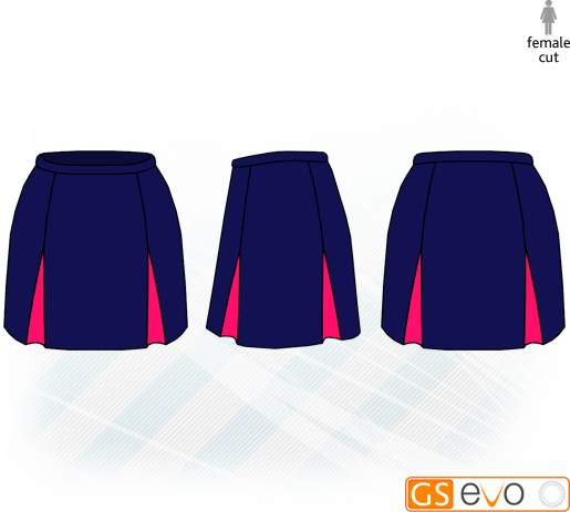 Kick Pleat Navy/Cerise Netball Skirt