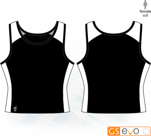 Pro Vest-Back Black/White Netball Top