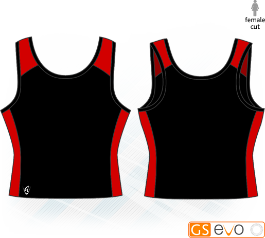 Pro Y-Back Black/Red Netball Top