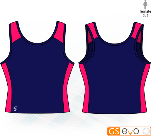 Pro Y-Back Navy/Cerise Netball Top