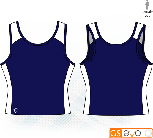 Pro Y-Back Navy/White Netball Top