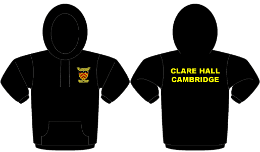 'Clare Hall Cambridge' on the back - Classic Hoodie