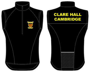 'Clare Hall Cambridge' on the back - Elite Gilet