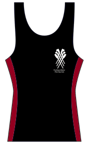 Black with maroon under arm - Custom Singlet