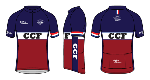 CCF - Navy/Maroon - S/S Classics Neck-Zip Cycling Jersey