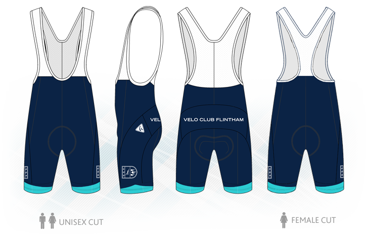 Blue - Custom Band Cycling Bib Shorts