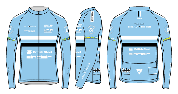 Blue - Custom L/S Classics Full-Zip Cycling Jersey