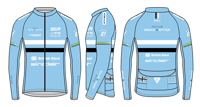 Blue - Custom L/S Full-zip Cycling Jacket (mesh lining)