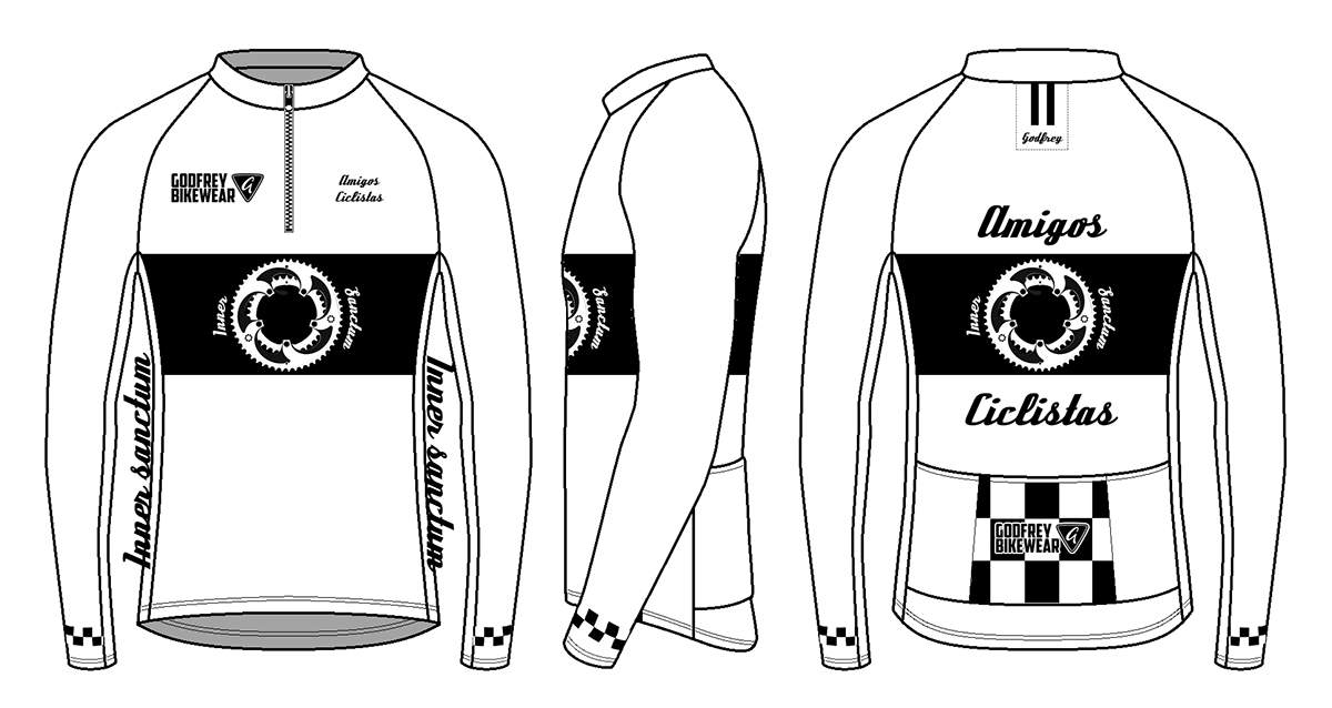 White - Custom L/S Classics Neck-Zip Cycling Jersey