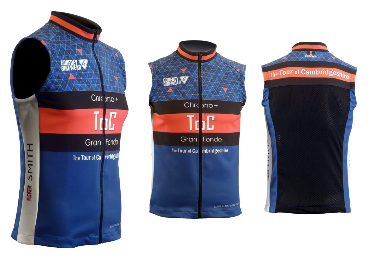 Tour of Cambridgeshire 2018 Full-Zip Cycling Gilet (Unlined)