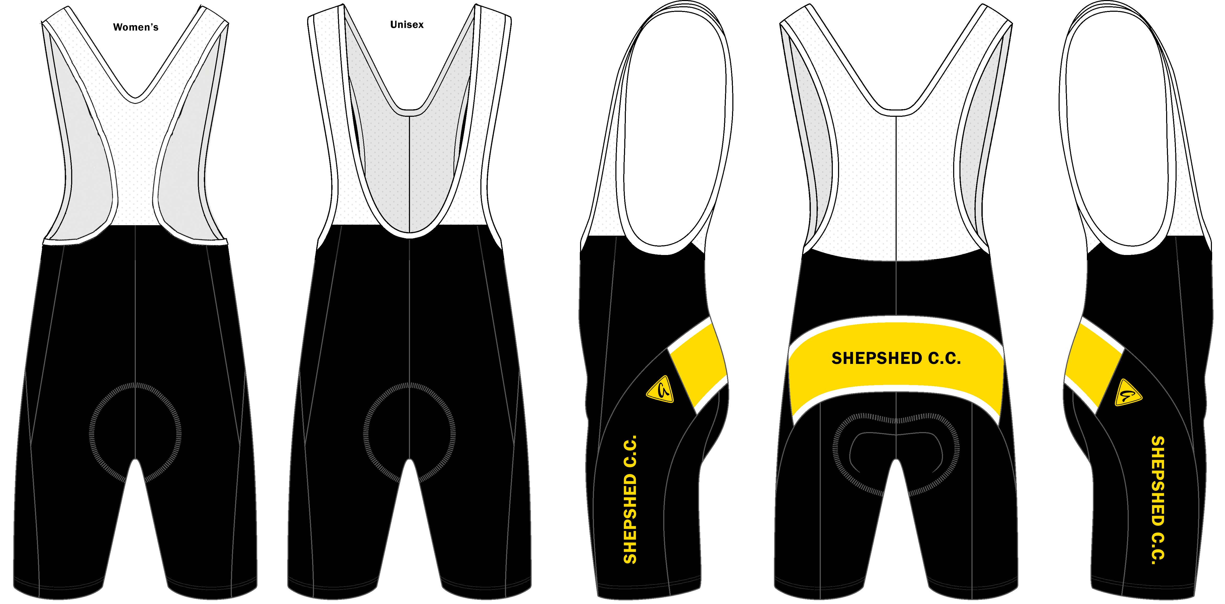 Black & Yellow - Custom Cycling Bib Shorts