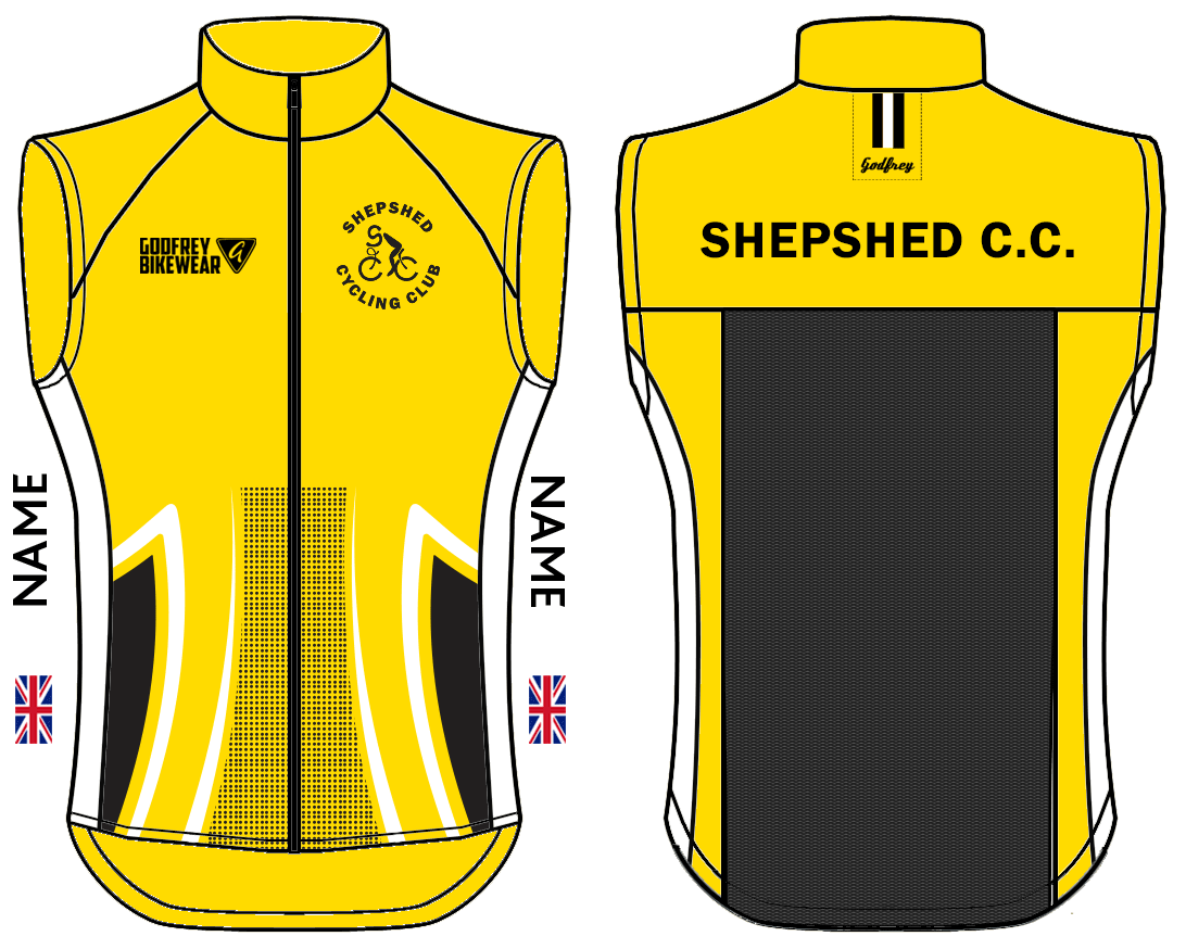 Yellow - Custom Full-Zip Cycling Gilet (Unlined)