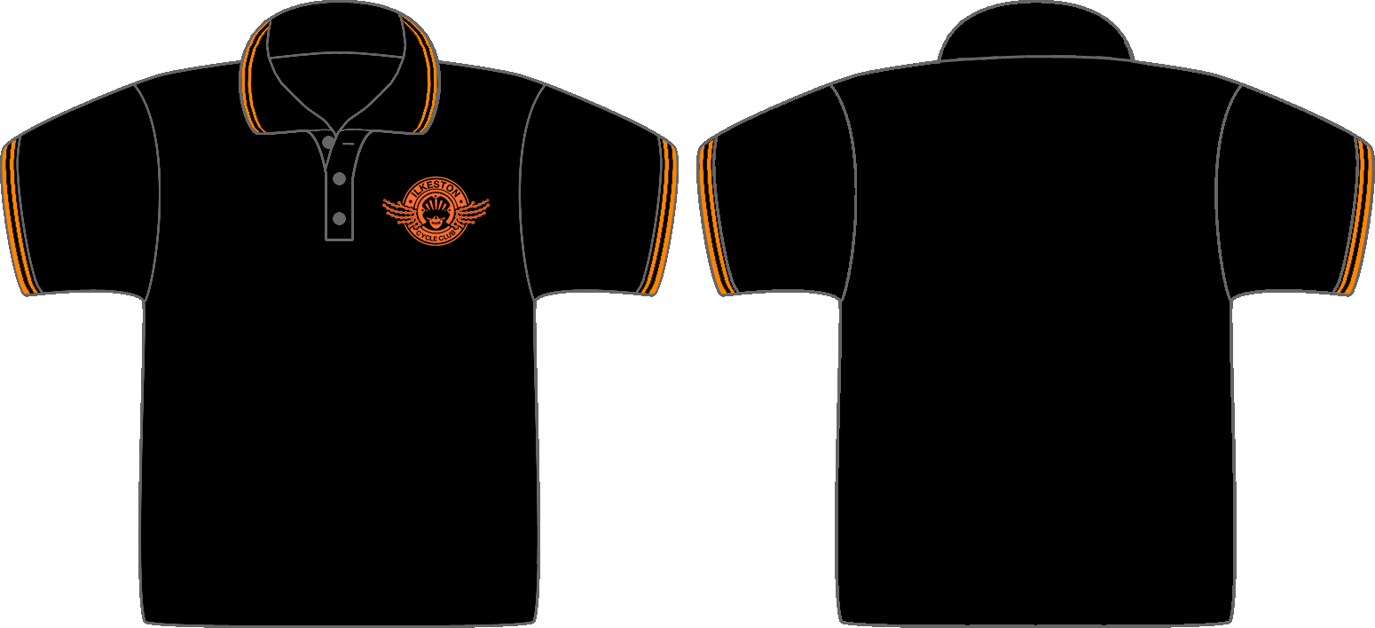 Black with Orange Logos - Tipped Polo Shirt