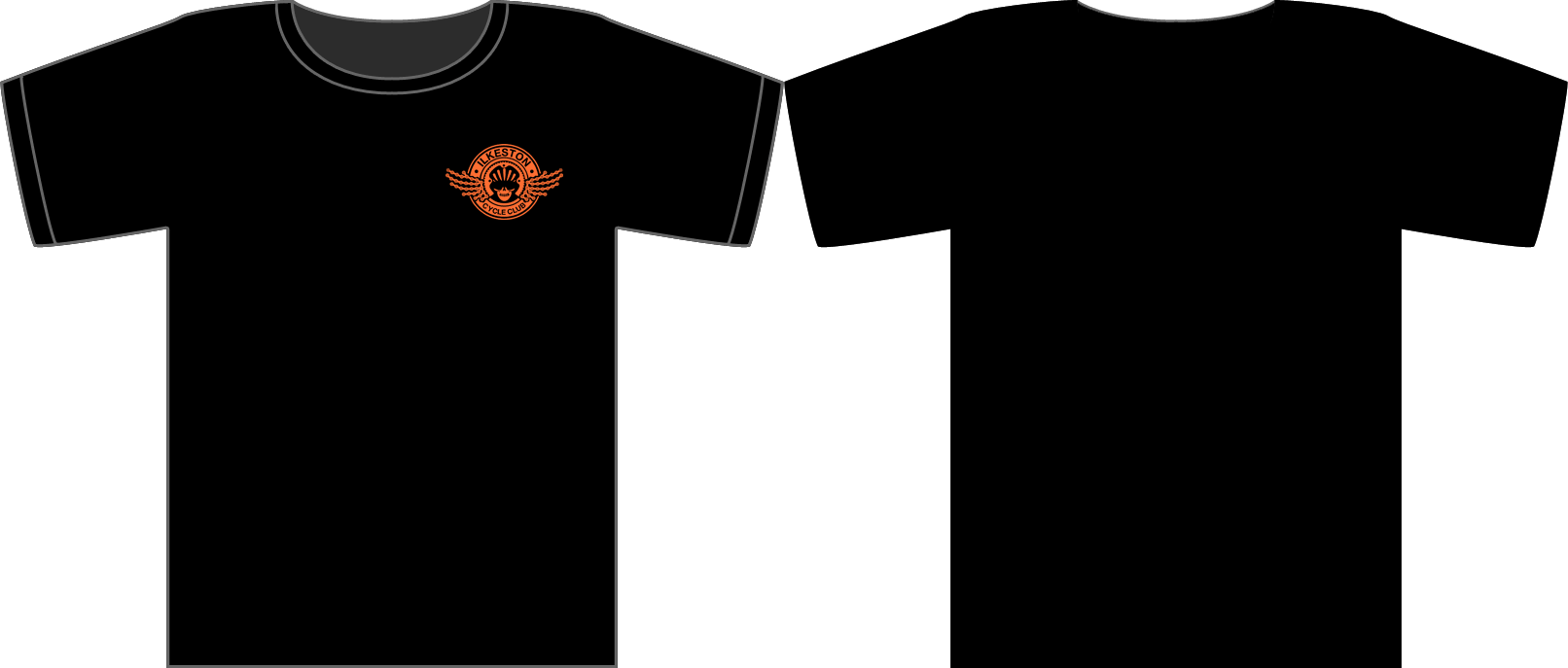 Black with Orange Logos - Cotton Tee