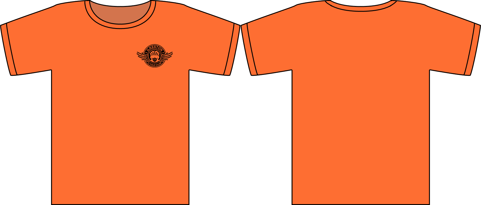 Orange with Black Logos - Cotton Tee