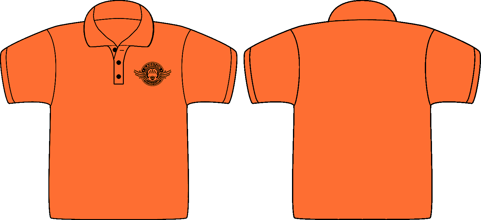 Orange with Black Logos - Classic Polo