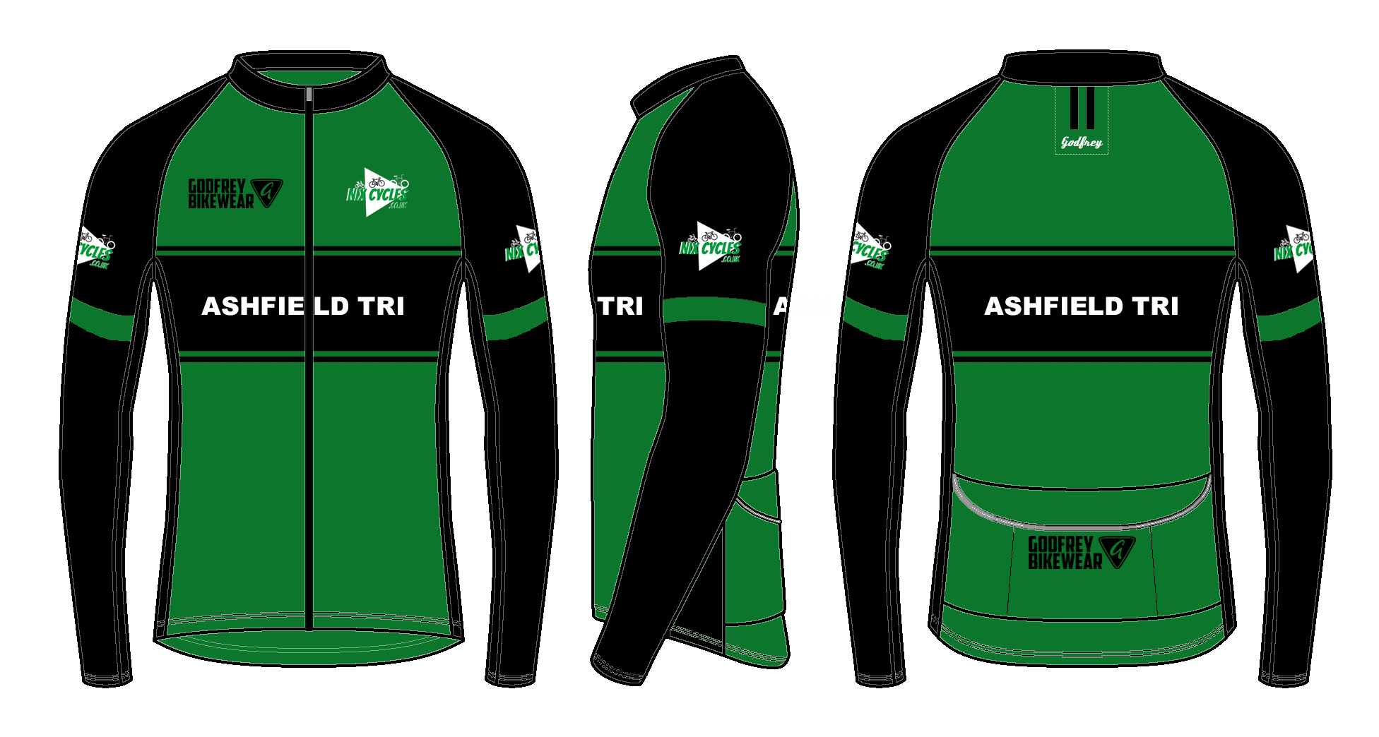 Custom L/S Full-zip Cycling Jacket (fleece lining)