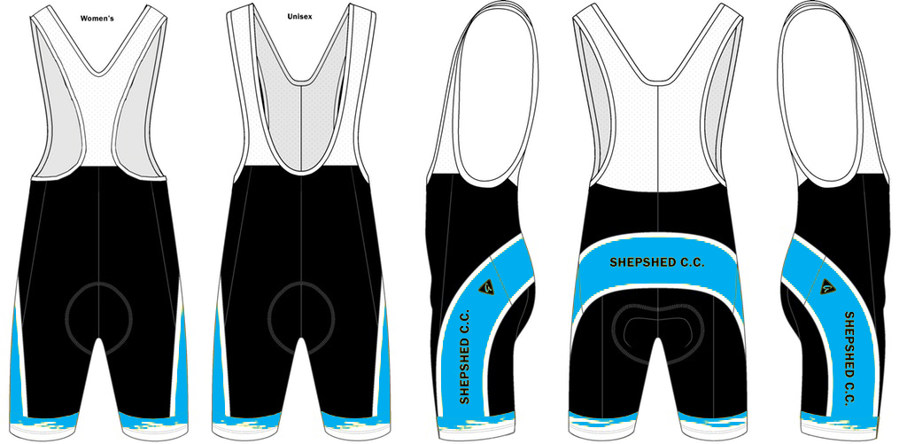 Blue & White Leg Gripper - Cycling Bib Shorts