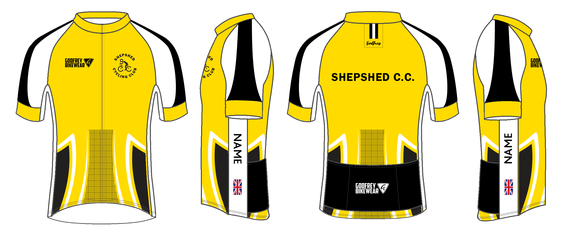 Yellow - Custom S/S Elite Cycling Jersey