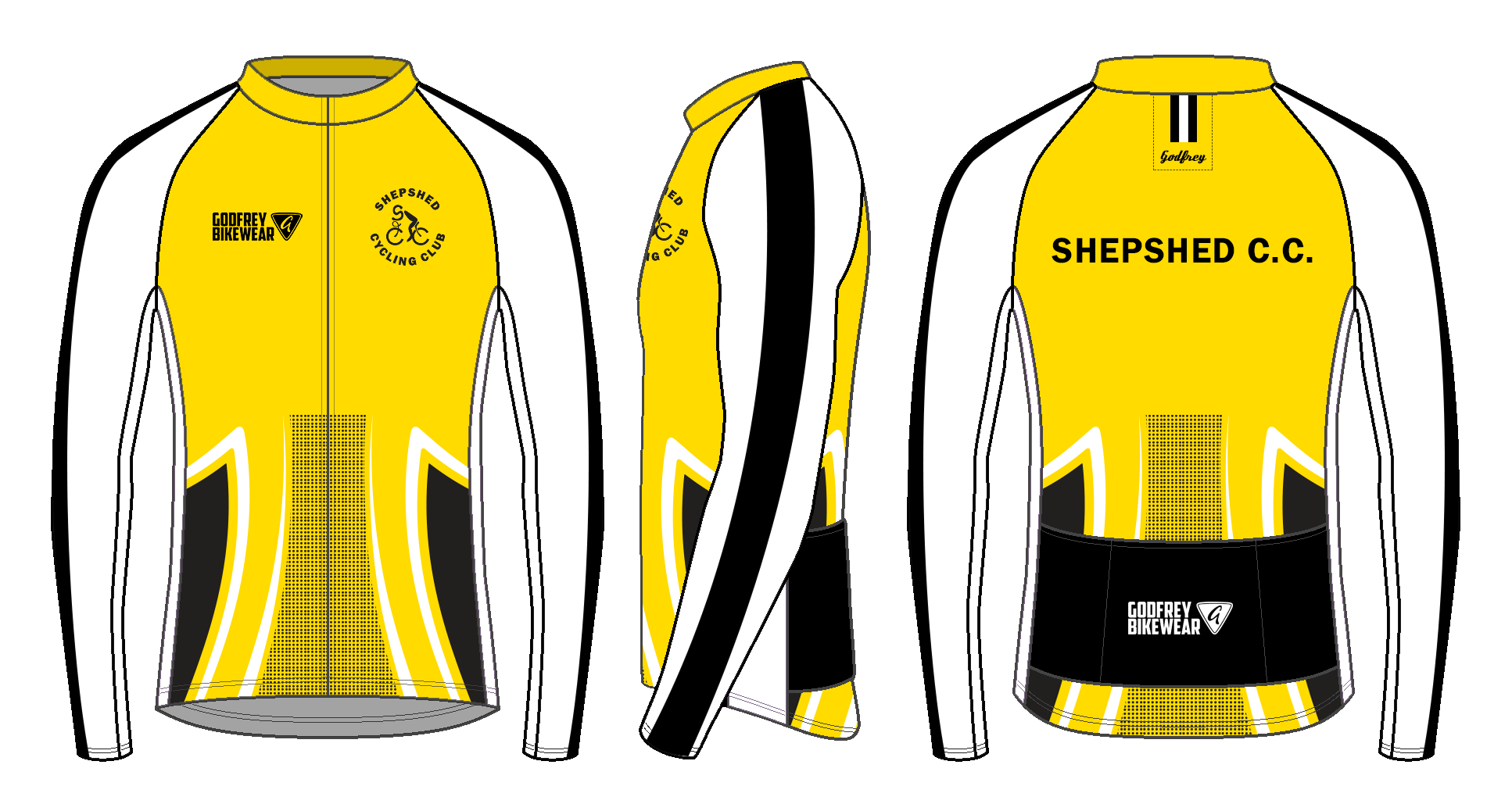 Yellow - Custom L/S Classics Full-Zip Cycling Jersey