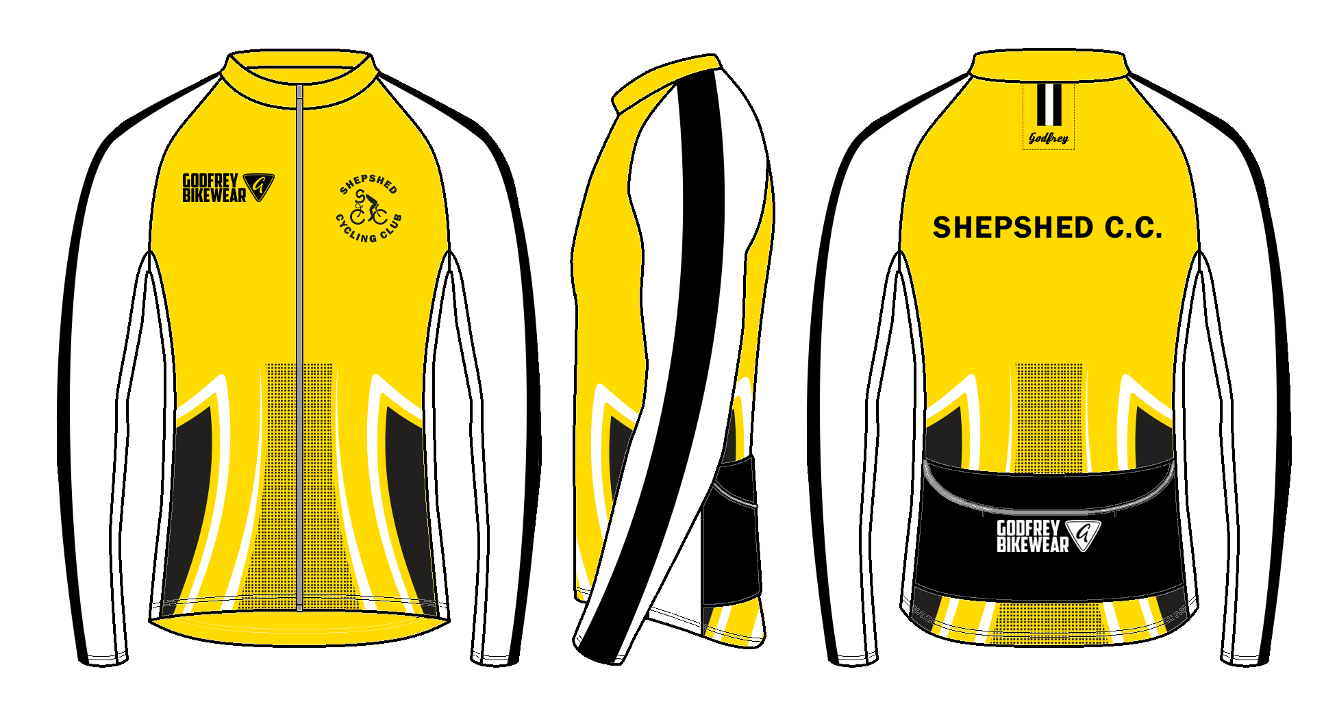 Yellow - Custom L/S Full-zip Cycling Jacket (mesh lining)