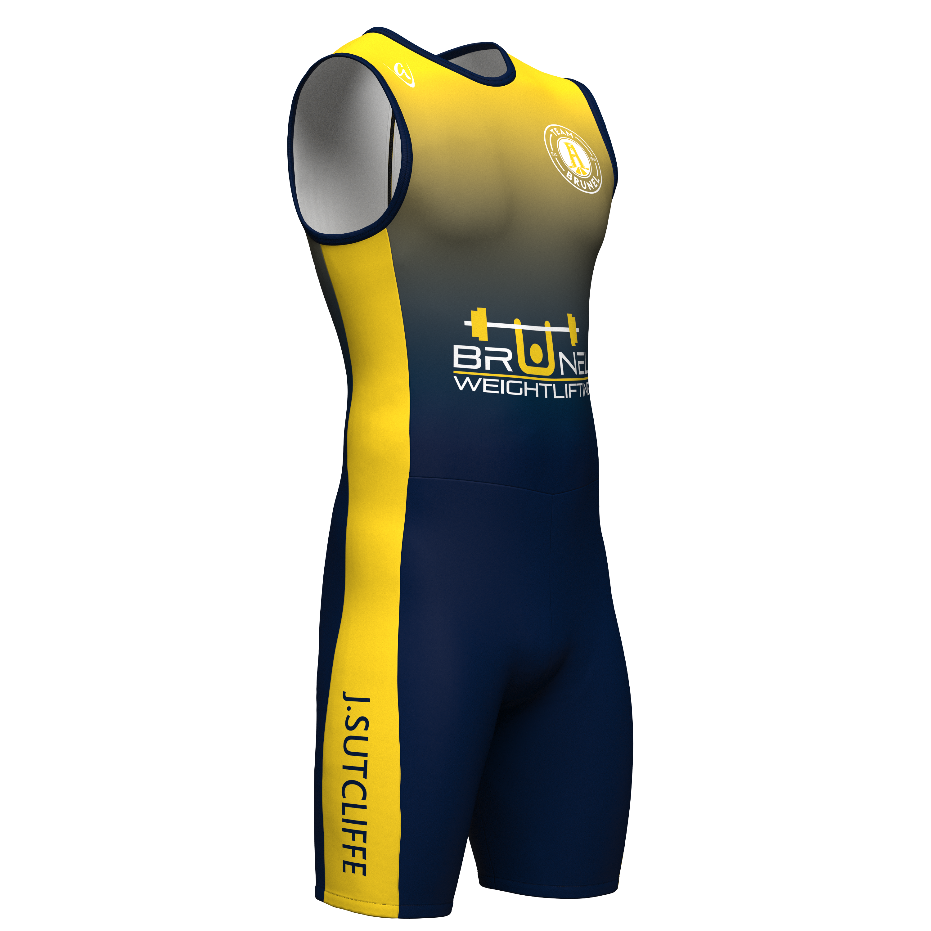 Gold - Navy Fade - Custom Weightlifting Suit