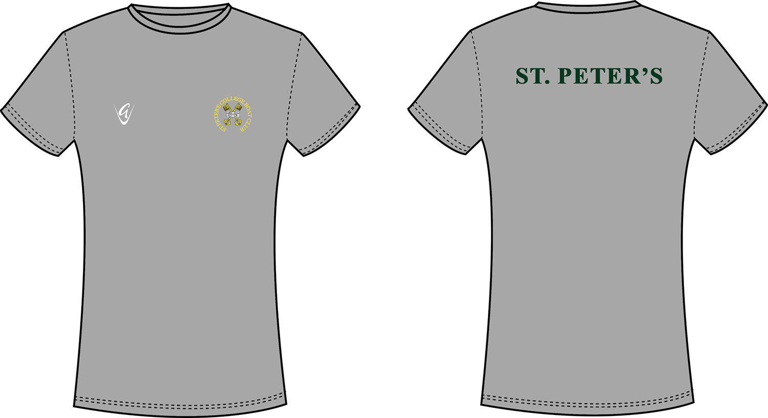 Grey - Cotton Tee Embroidered logo & Back Print