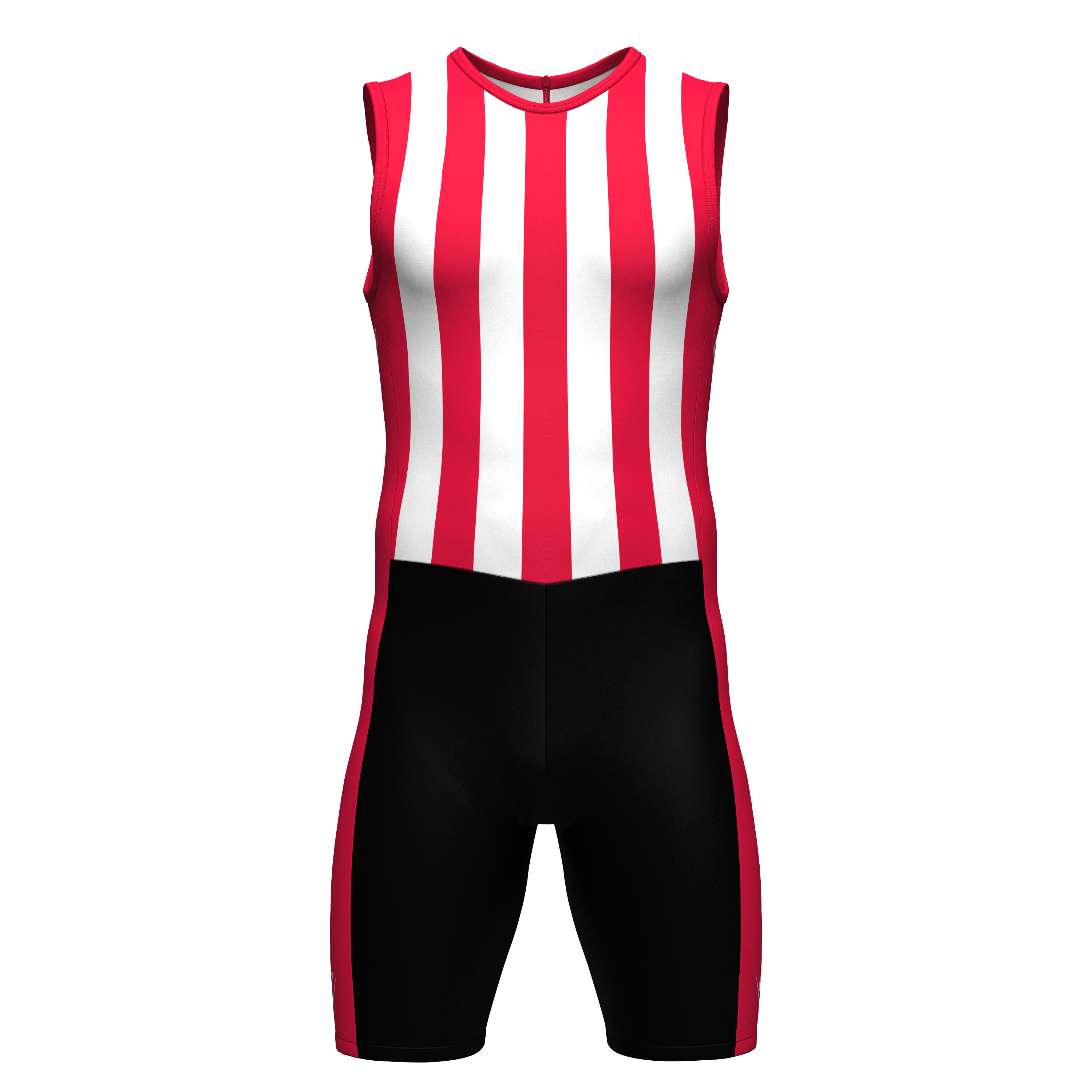 Stripes are Slimming Weightlifting Suit - Red and White