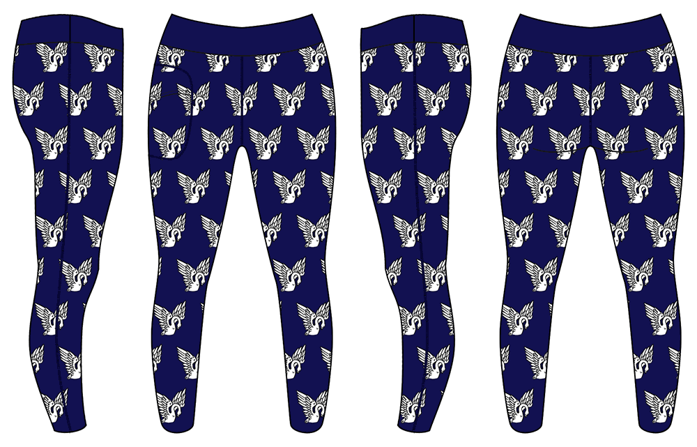 Navy Swan - Custom Ladies Lifestyle Leggings