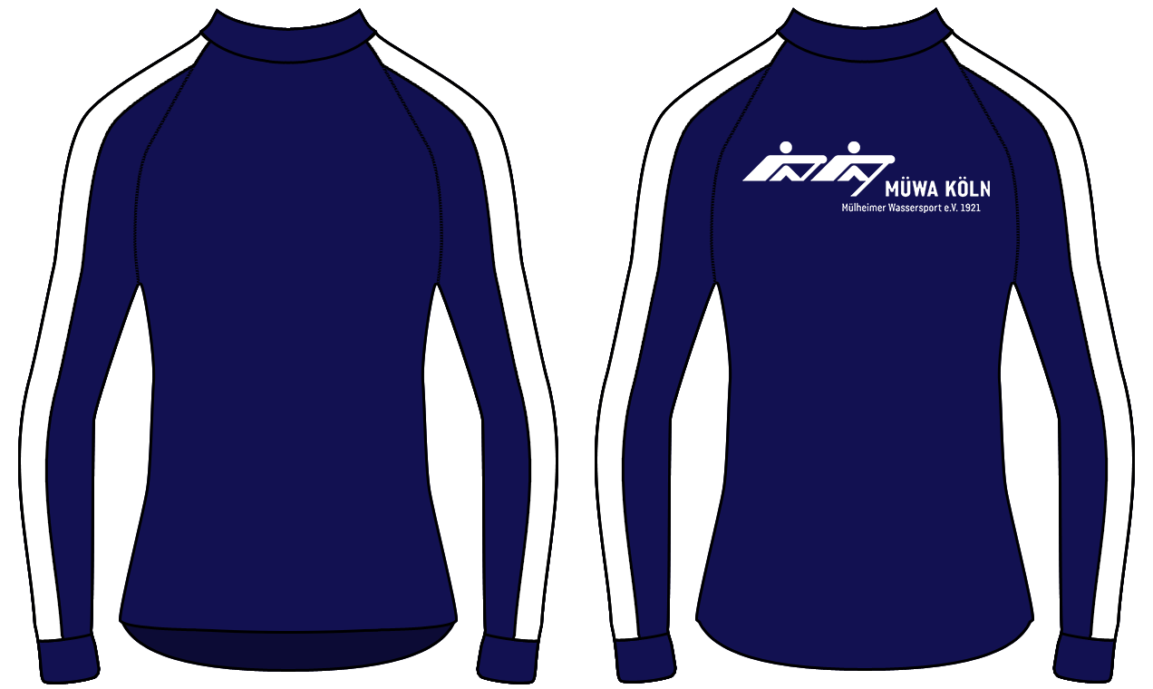 Navy - Performance Tee LS Stripe