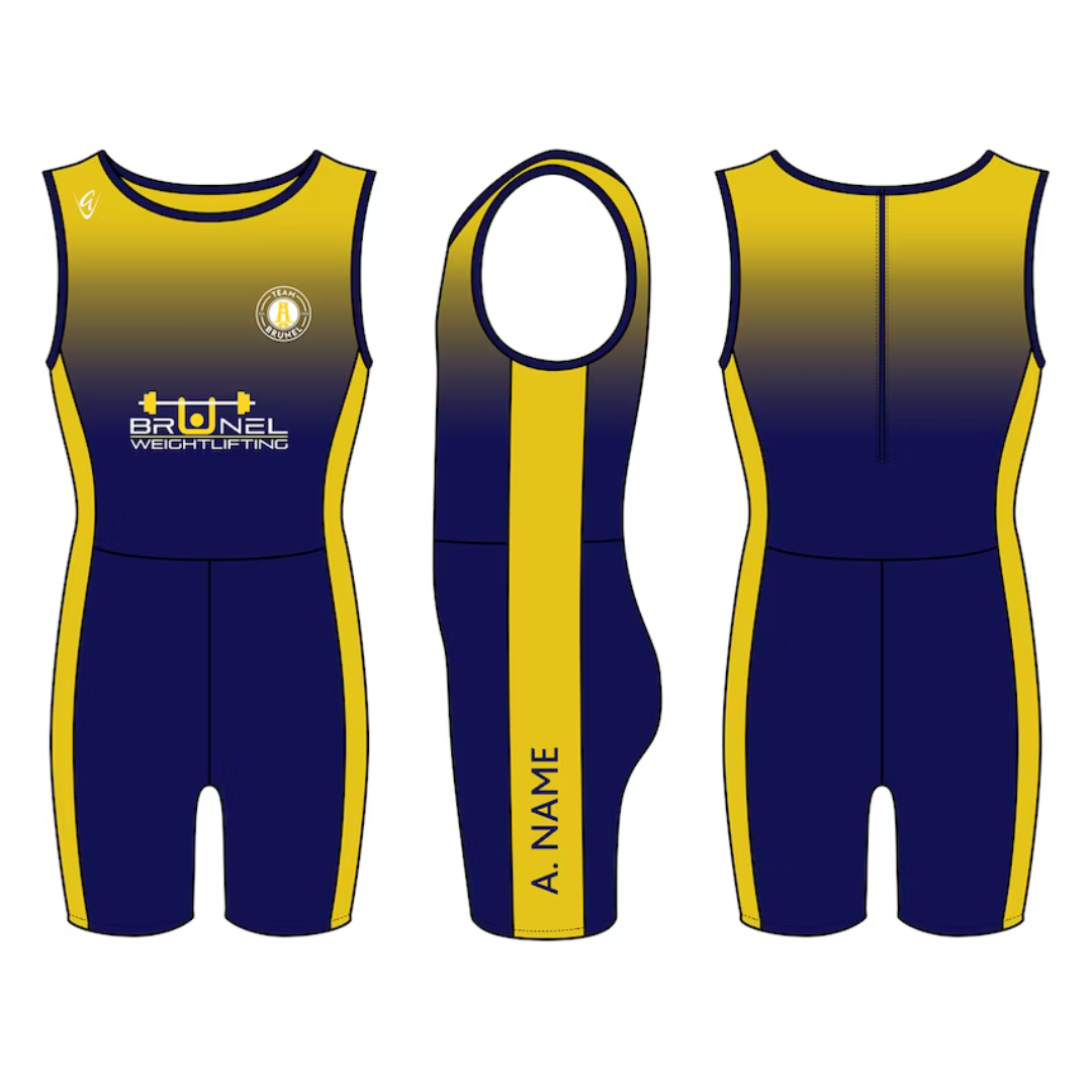 Gold - Navy Fade - Custom Weightlifting Suit