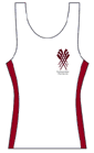  - White with maroon under arm - Custom Singlet