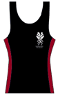  - Black with maroon under arm - Custom Singlet