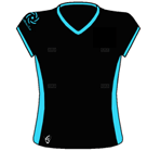  - With Velcro - Netball V-neck Top (Cap Sleeve)