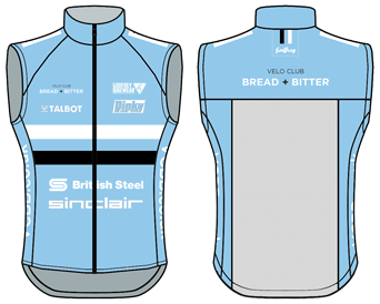 Blue - Custom Full-Zip Cycling Gilet (Unlined)