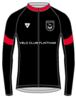  - Black/Red - Custom L/S Full-zip Cycling Jacket (mesh lining)
