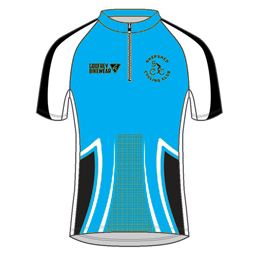 Blue - Custom S/S Lightweight Neck-Zip Cycling Jersey