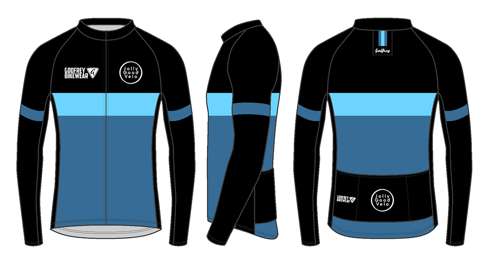 Blue Stripe - L/S Classics Full-Zip Cycling Jersey